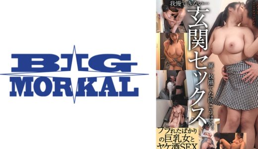 我慢できない…玄関セックス 扉一枚隔てた向こうは外。フラれたばかりの巨乳女とヤケ酒SEX 星乃夏月